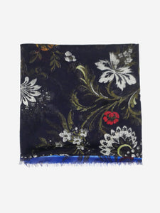 Dries Van Noten Blue floral printed scarf