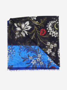 Dries Van Noten Blue floral printed scarf