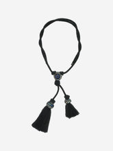 Load image into Gallery viewer, Black bejewelled tassle rope necklace Jewellery Lanvin 
