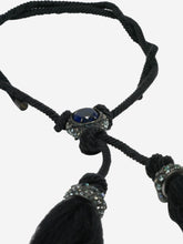 Load image into Gallery viewer, Black bejewelled tassle rope necklace Jewellery Lanvin 
