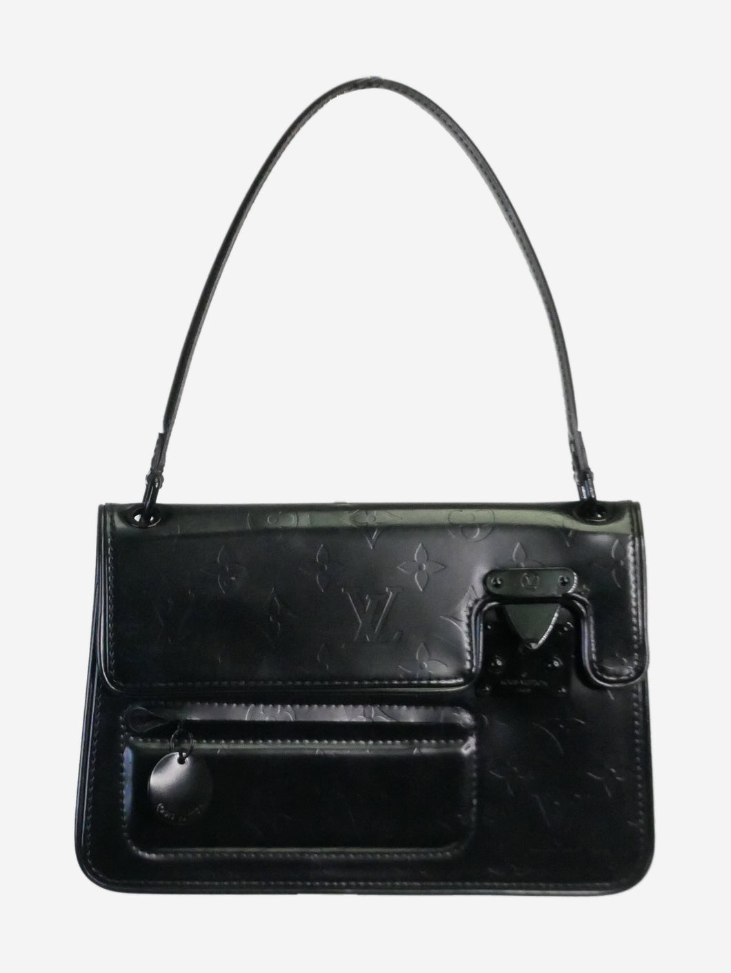 Louis Vuitton pre-owned black monogram Vernis leather square Op Art pouchy