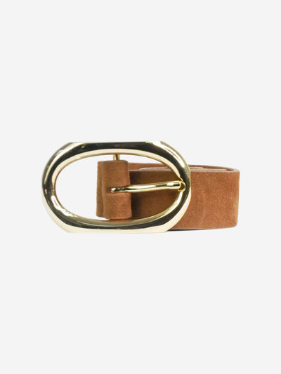 Brown suede belt with gold buckle Belts Anine Bing 