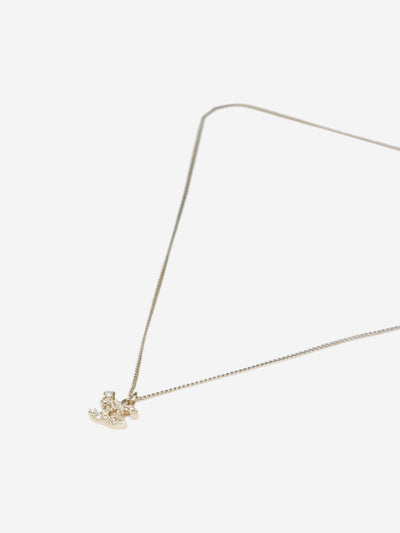 Gold plated faux pearl and rhinestone CC necklace Jewellery Chanel 