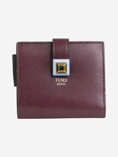 Burgundy leather rainbow stud compact wallet Wallets, Purses & Small Leather Goods Fendi 