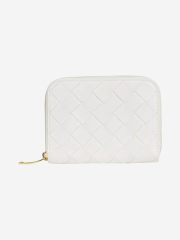 White Intrecciato zipped wallet Wallets, Purses & Small Leather Goods Bottega Veneta 
