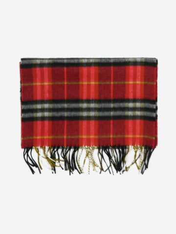 Red cashmere check scarf Scarves Burberry 