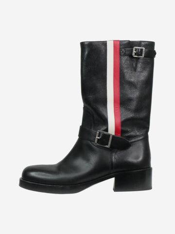 Black leather boots - size EU 38.5 Boots Christian Dior 
