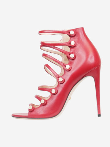 Red leather strappy sandals heels - size EU 38 Heels Gucci 