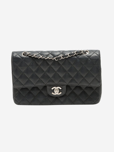 Chanel Black Quilted Caviar Double Flap Bag Silver Hardware, 2006 (Very Good)-08