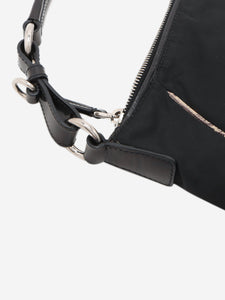 Prada Black Tessuto Moc lizard shoulder bag
