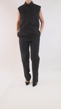 Load and play video in Gallery viewer, Black sleveless zipped jumpsuit - size IT 40
