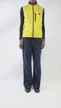 Load and play video in Gallery viewer, Yellow sleeveless hooded Re-nylon jacket - size IT 36
