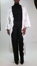 Load and play video in Gallery viewer, White floral lace cover-up - size L
