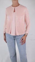 Load and play video in Gallery viewer, Pink beaded cardigan and top set - size S
