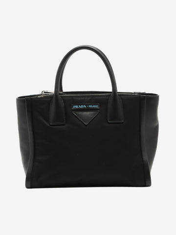 Black Tessuto Concept nylon and leather handbag Top Handle Bags Prada 