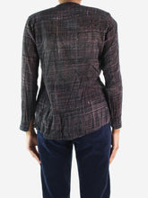 Load image into Gallery viewer, Black checkered button up long sleeve blouse - size XS Tops Bolam Style 
