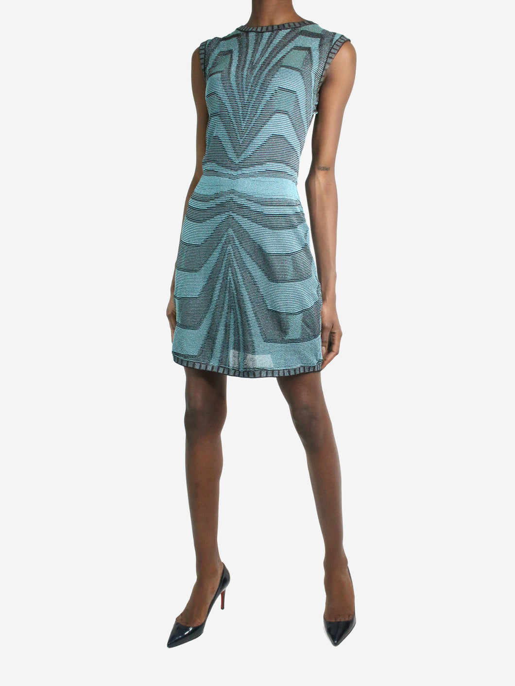 Blue sleeveless patterned dress - size UK 8 Dresses Missoni 