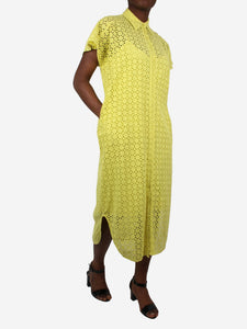 Nude Yellow embroidered dress with slip - size IT 42