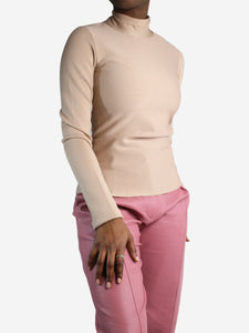 Celine Neutral long-sleeved high-neck top - size S