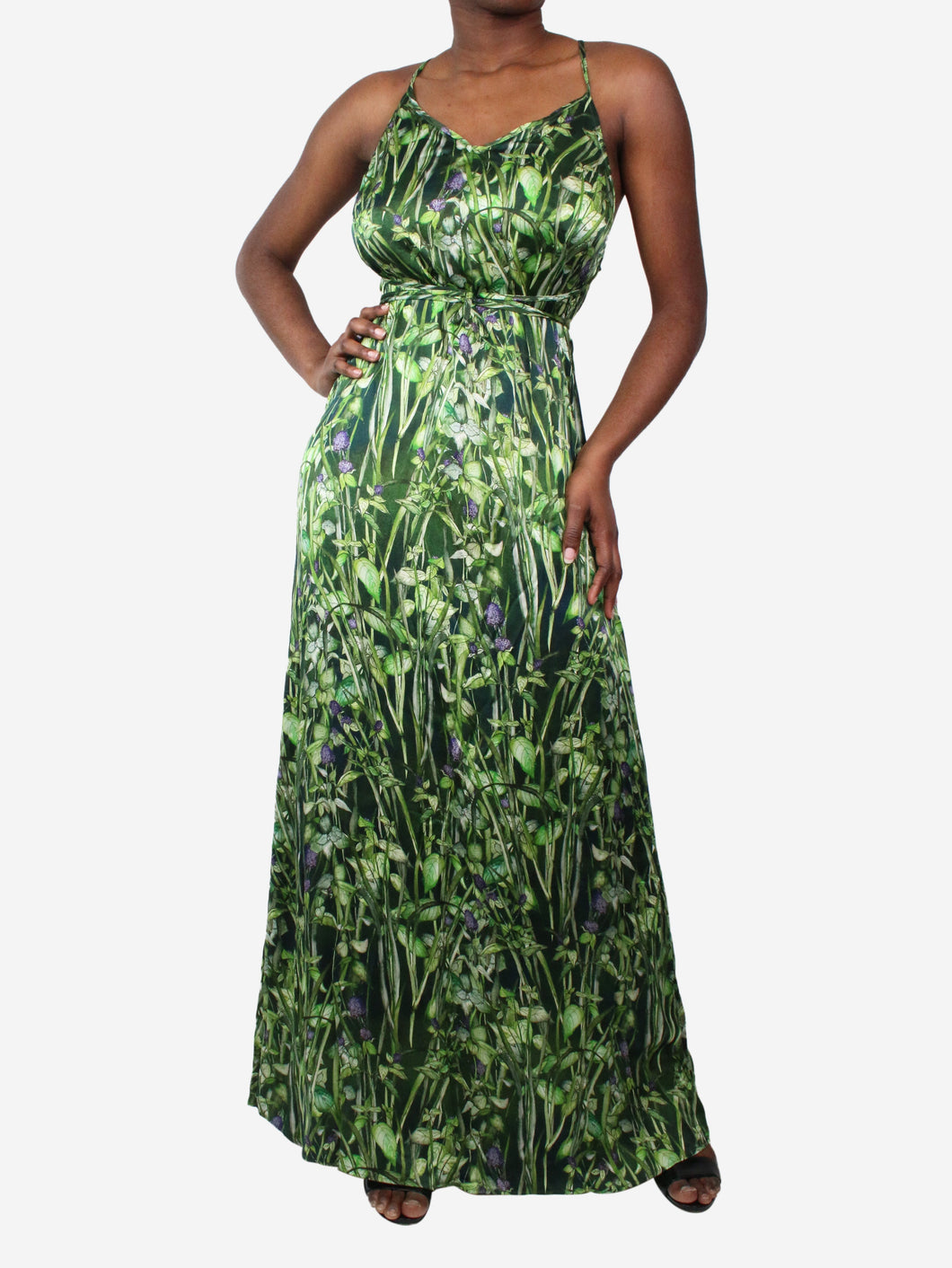 Green floral slip dress - size M Dresses Bertioli 
