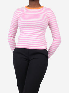 Jumper 1234 Pink striped jumper - size UK 8
