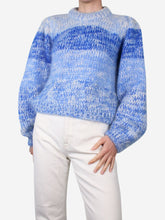Load image into Gallery viewer, Blue mohair-wool blend jumper - size L Knitwear Ganni 
