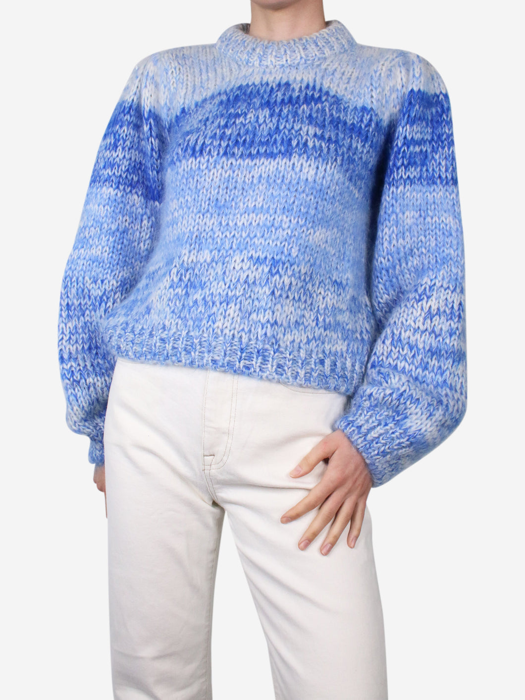 Blue mohair-wool blend jumper - size L Knitwear Ganni 