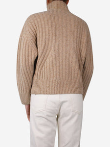 Toteme Neutral wool-blend turtleneck jumper - size M