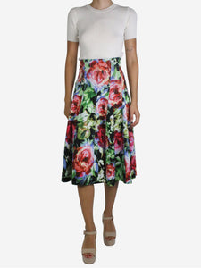 Norma Kamali Multicoloured floral printed skirt - size XS