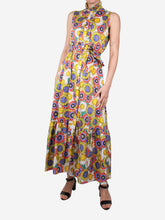 Load image into Gallery viewer, Multicoloured sleeveless floral midi dress - size UK 8 Dresses Borgo De Nor 

