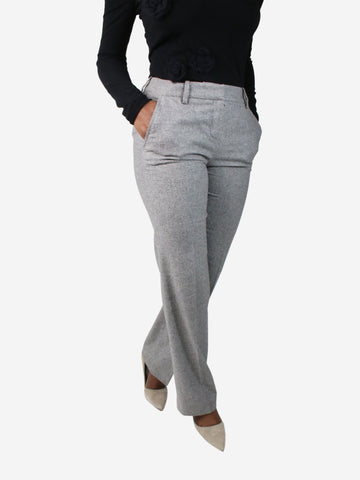 Stefanel Womens Wool Blend Jacquard Trousers Size 4 Uk BNWT RRP 204  BlackCream  eBay