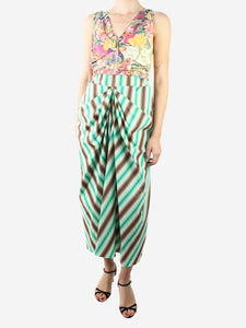 Marni Multicolored sleeveless floral printed and striped dress - size IT 42