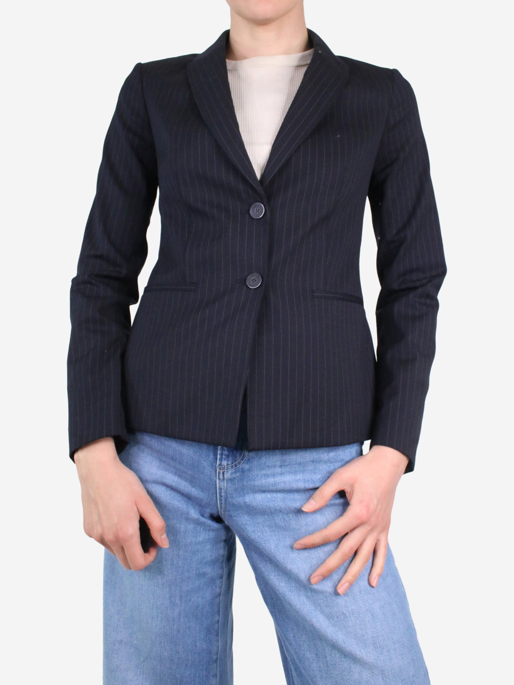 Blue wool pinstripe blazer - size US 2 Coats & Jackets Theory 