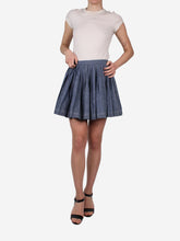 Load image into Gallery viewer, Blue pleated mini denim skirt - size UK 12 Skirts Christian Dior 
