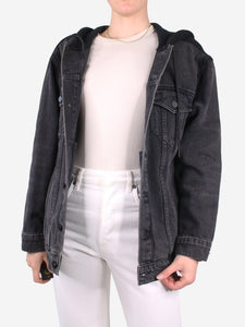 Alexander Wang Black hooded denim jacket - size S