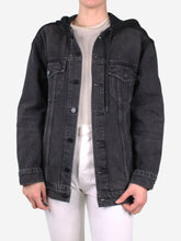 Load image into Gallery viewer, Black hooded denim jacket - size S Coats &amp; Jackets Alexander Wang 
