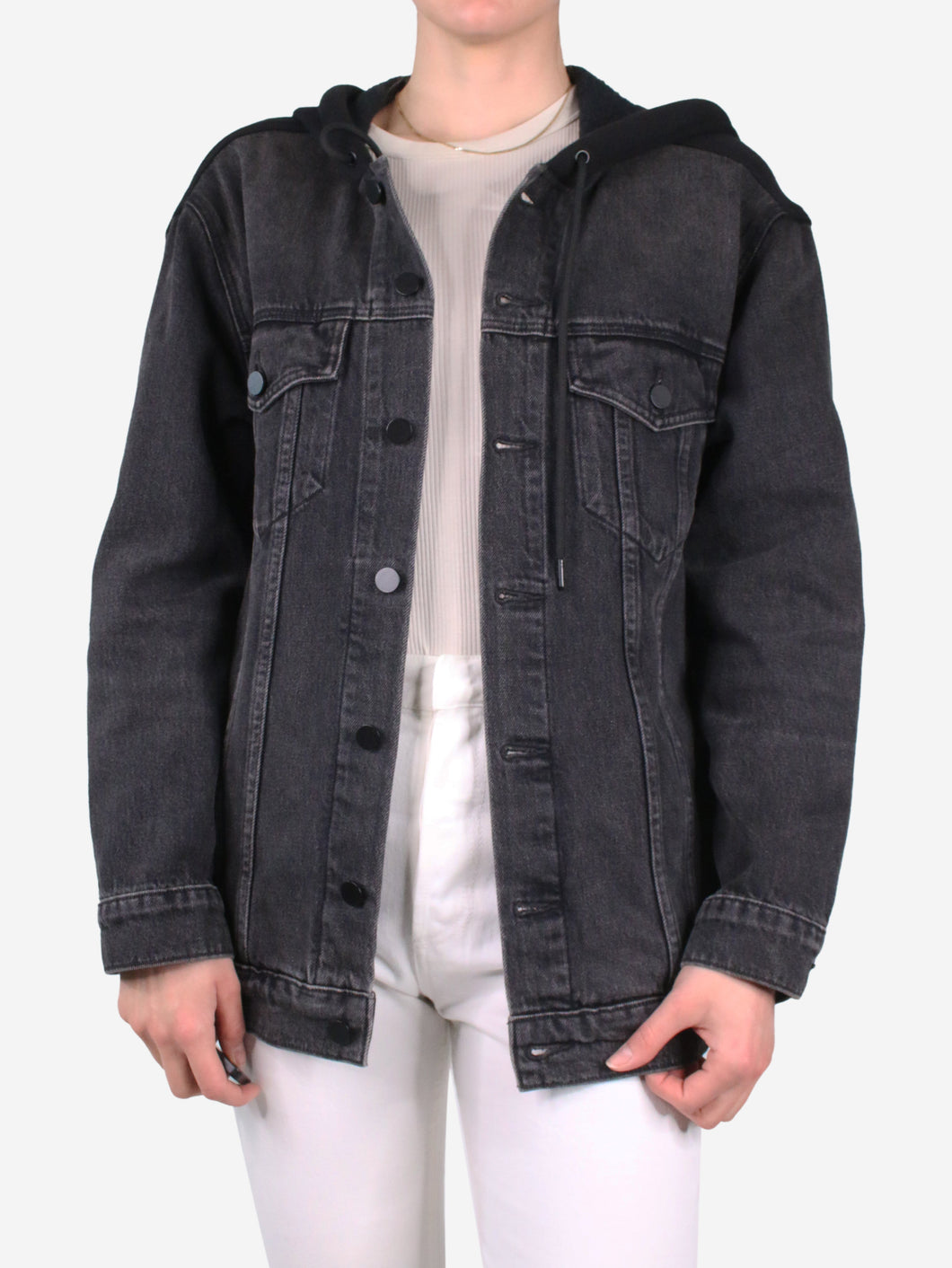 Black hooded denim jacket - size S Coats & Jackets Alexander Wang 