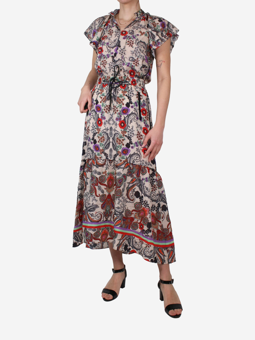 Multicolour paisley printed blouse and skirt set - size UK 6 Sets ME+EM 