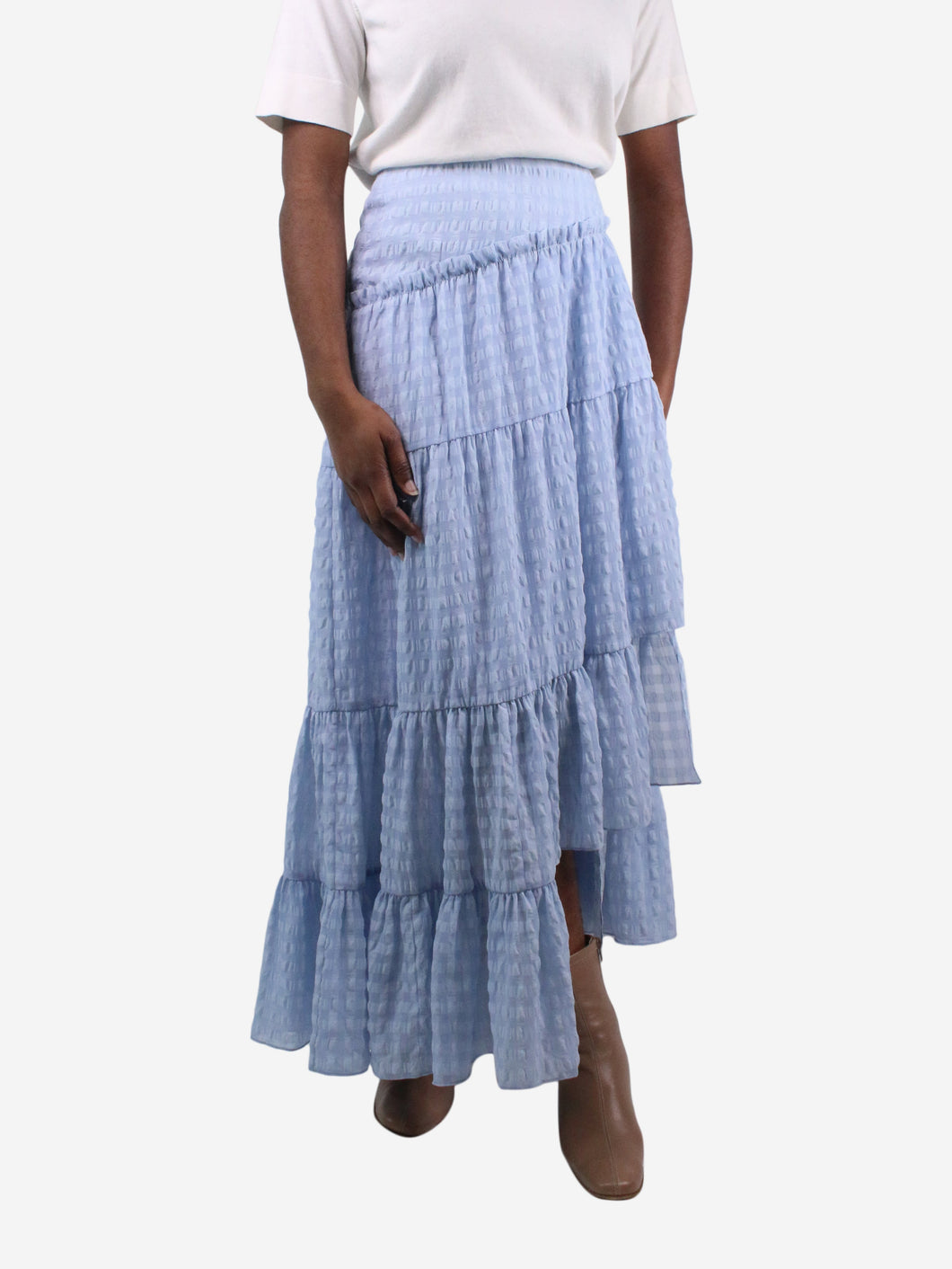 Blue gingham seersucker skirt - size US 2 Skirts 3.1 Phillip Lim 