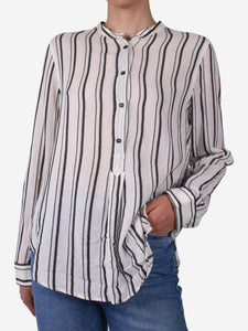 Isabel Marant White cotton-blend striped shirt - size FR 42