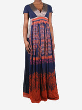 Load image into Gallery viewer, Blue v-neck printed dress - size IT 44 Dresses Etro 
