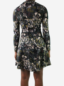 Valentino Blue long-sleeved floral patterned dress - size S