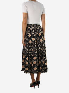 Ulla Johnson Black floral printed skirt - size US 8
