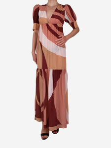 Adriana Degreas Pink silk printed maxi dress - size S