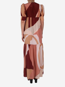 Adriana Degreas Pink silk printed maxi dress - size S