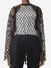 Load image into Gallery viewer, Black long-sleeved fish net top - size XS Tops Dries Van Noten 
