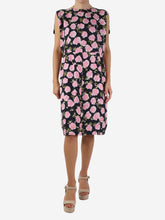 Load image into Gallery viewer, Black sleeveless floral dress - size FR 42 Dresses Balenciaga 
