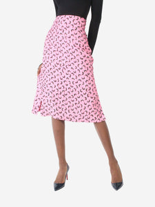 Marni Pink printed midi skirt with elasticated waist band- size IT 38