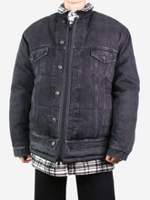 Load image into Gallery viewer, Black quilted denim jacket - size FR 46 Coats &amp; Jackets Balenciaga 
