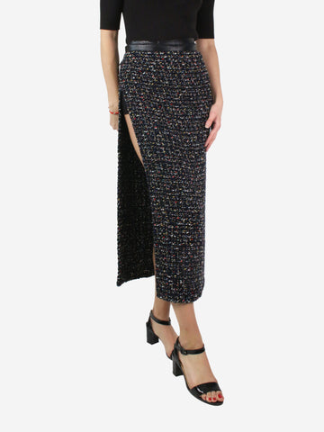 Black sparkly tweed wrap midi skirt - size FR 34 Skirts Chanel 
